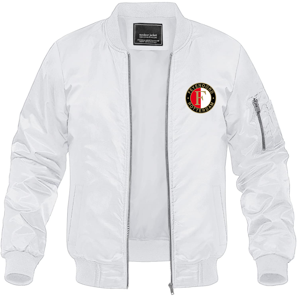 Men's Feyenoord FC Lightweight Bomber Jacket Windbreaker Softshell Varsity Jacket Coat