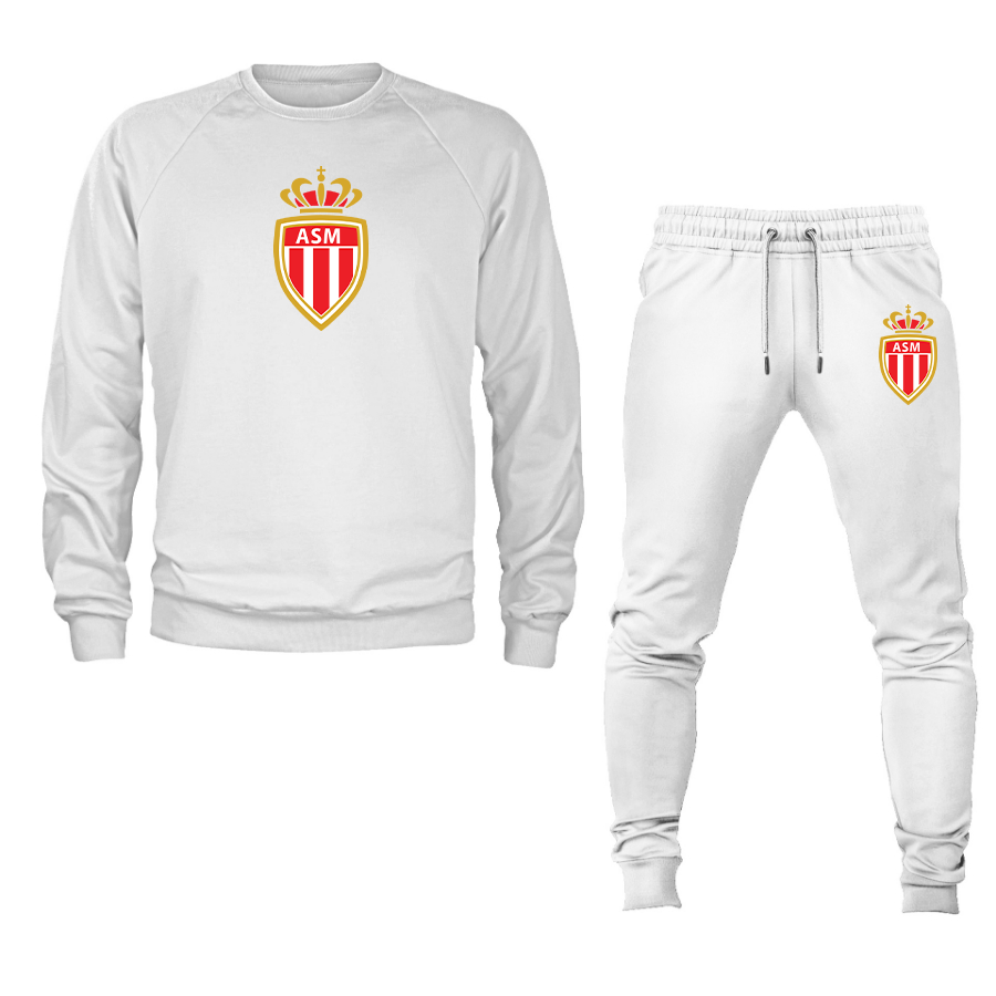 Men's AS Monaco FC rewneck Sweatshirt Joggers Suit