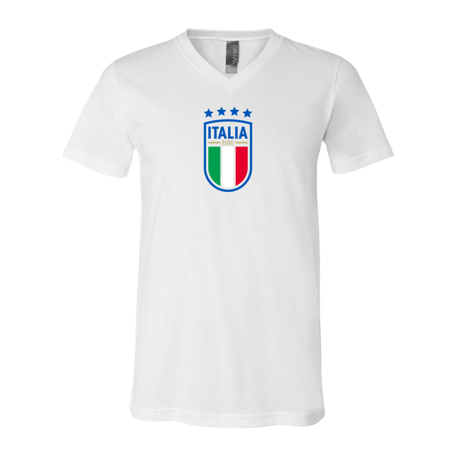 Men’s Italy National Soccer Team  - BELLA + CANVAS - Jersey V-Neck Tee - 3005