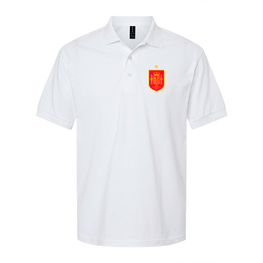 Men's Spain Red Logo National Soccer Team Dry Blend Polo