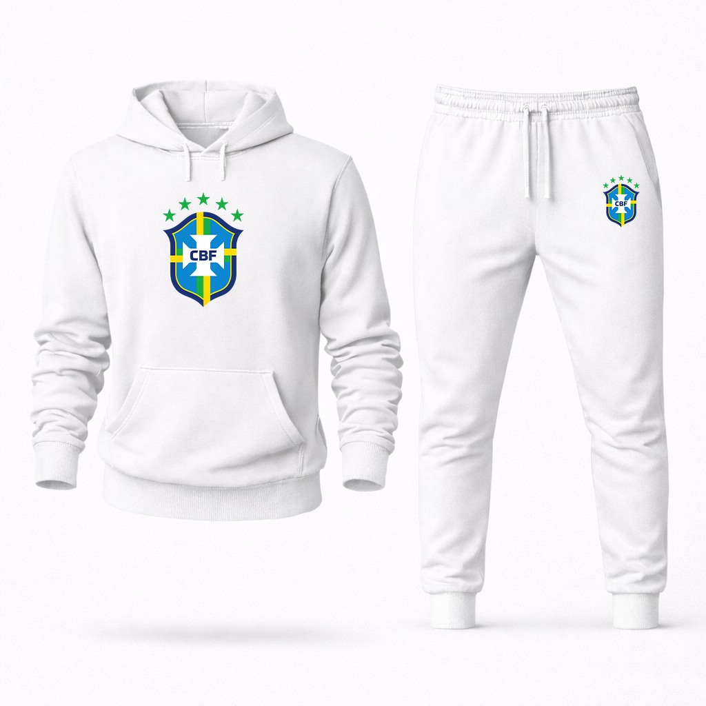 Men's Brazil National Soccer Team Hoodie Joggers Set