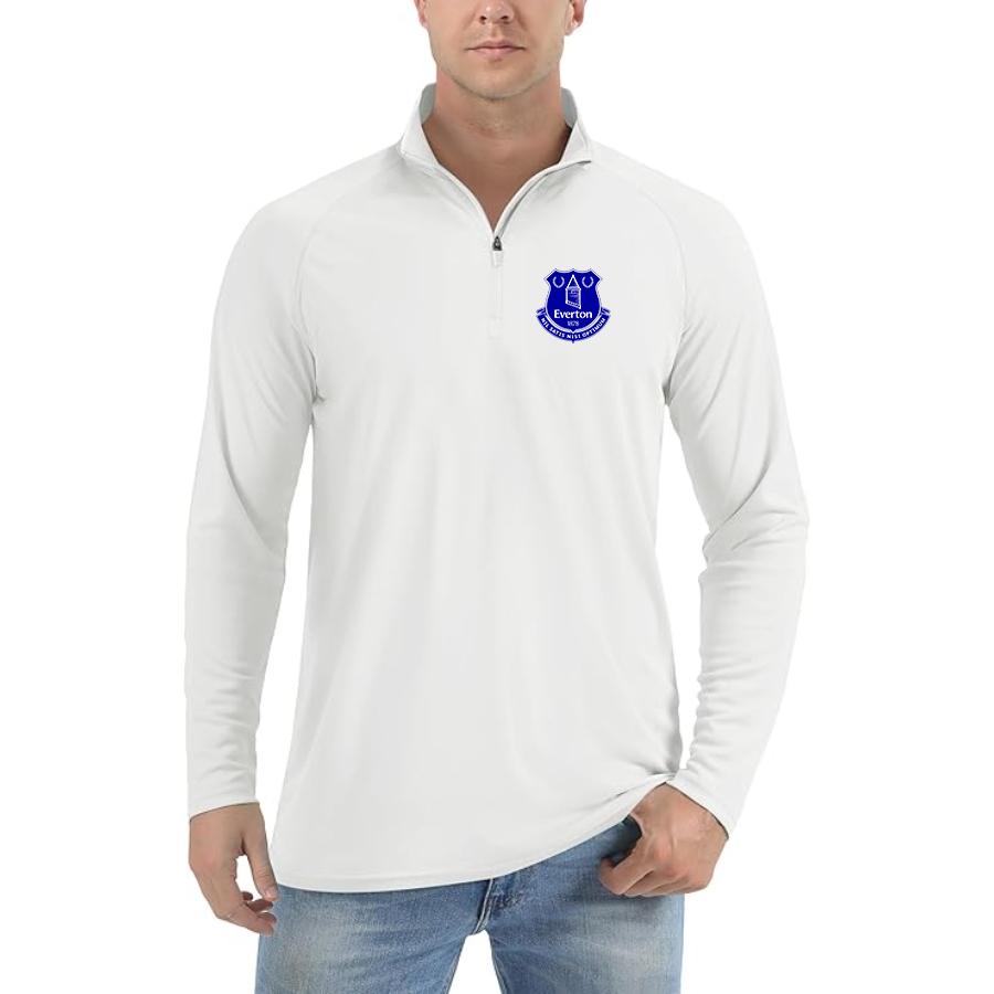 Men’s  Everton FC - Lightweight Quarter-Zip Athletic Shirt – Long Sleeve Performance Wear