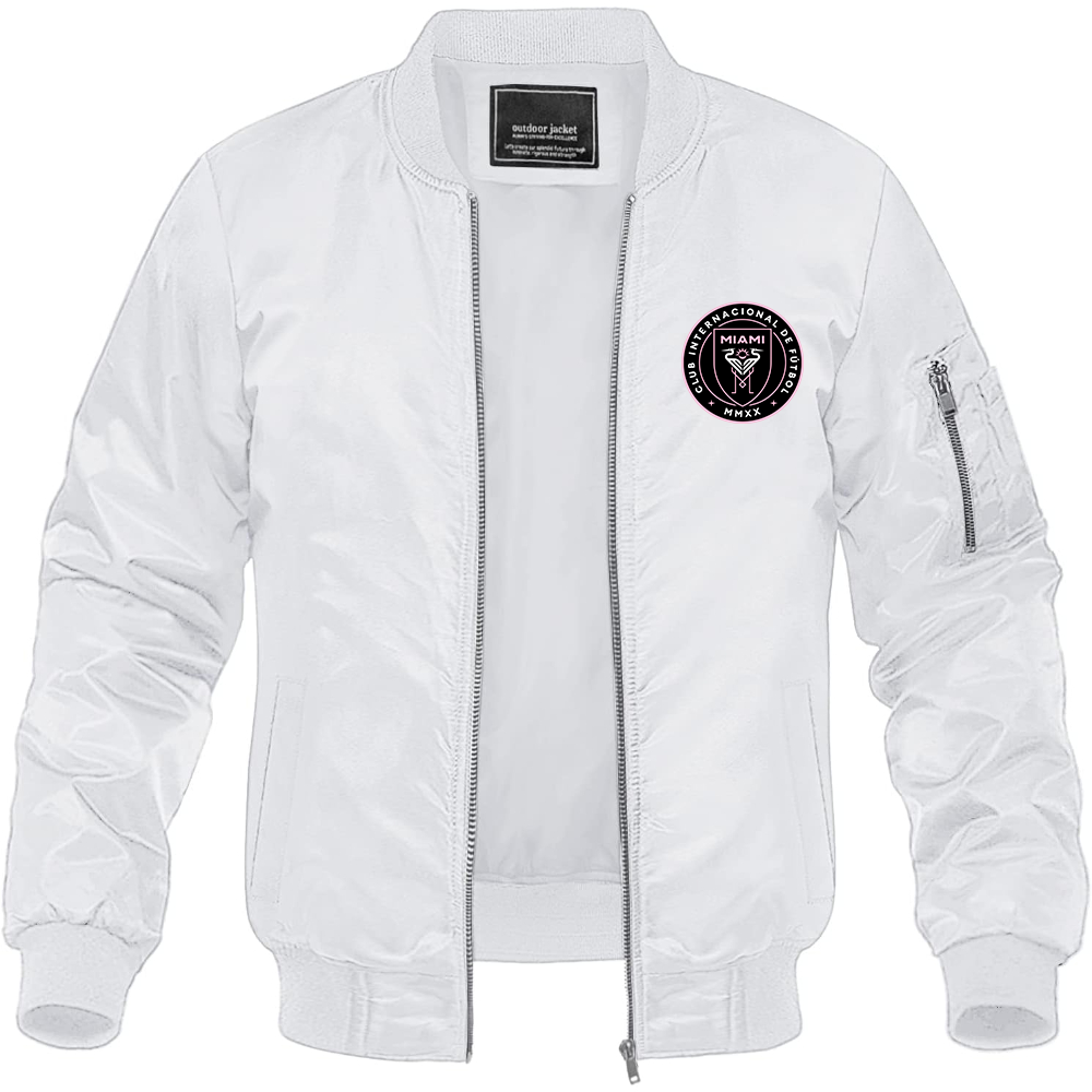 Men's Inter Miami FC Lightweight Bomber Jacket Windbreaker Softshell Varsity Jacket Coat