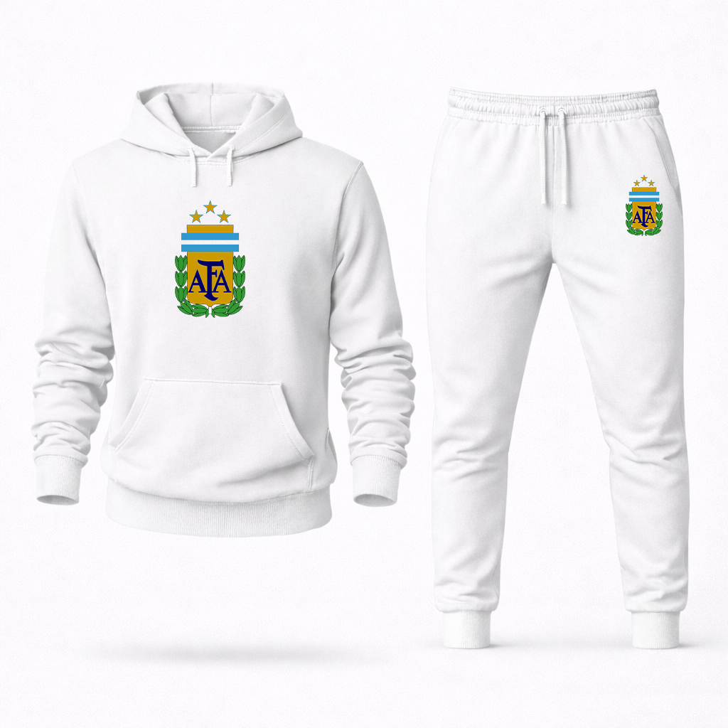 Men's Argentina National Soccer Team Logo Hoodie Joggers Set