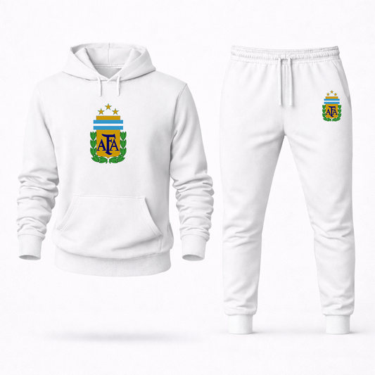 Men's Argentina National Soccer Team Logo Hoodie Joggers Set