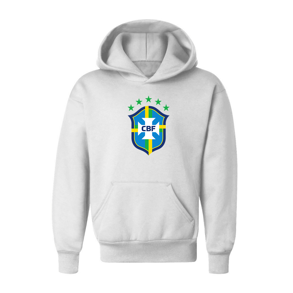 Youth Kids Brazil National Soccer Team Pullover Hoodie