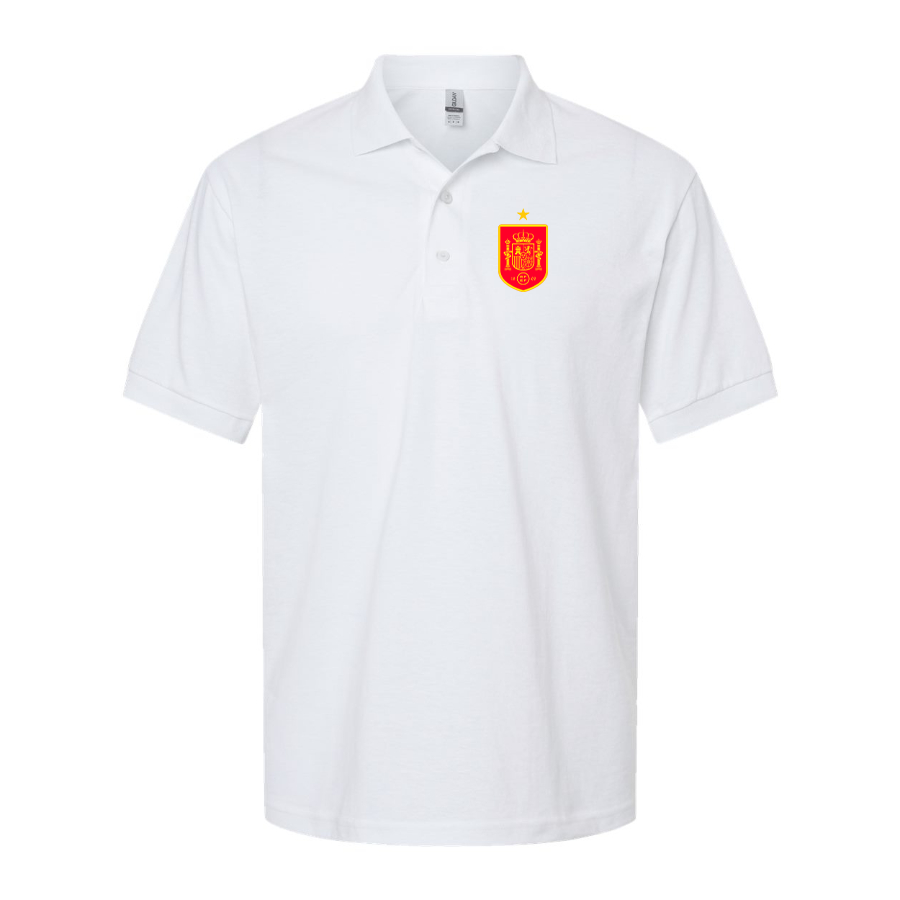 Men's Spain Red Logo National Soccer Team Dry Blend Polo