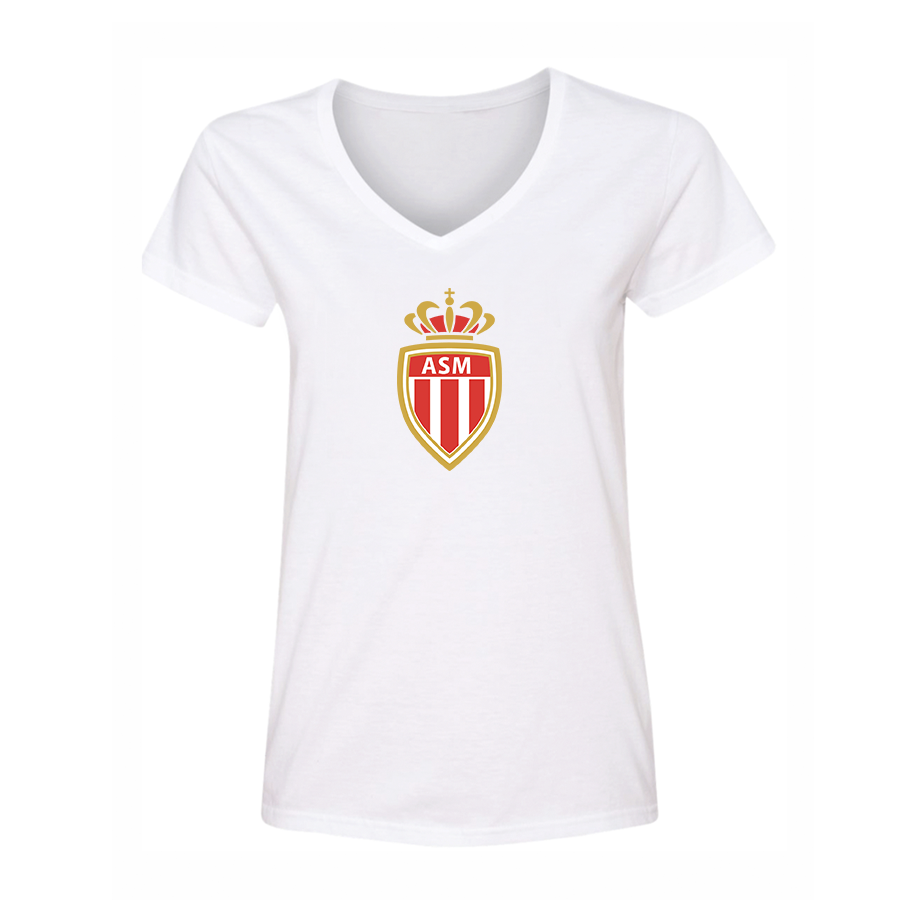 Women's AS Monaco FC V-Neck T-Shirt