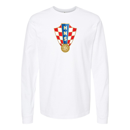 Men's Croatia National Soccer Team Cotton Long Sleeve T-Shirt