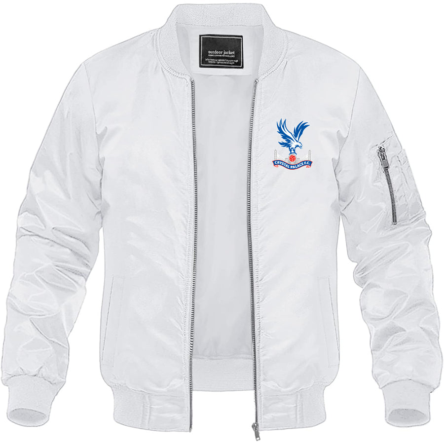 Men's Crystal Palace F.C Lightweight Bomber Jacket Windbreaker Softshell Varsity Jacket Coat