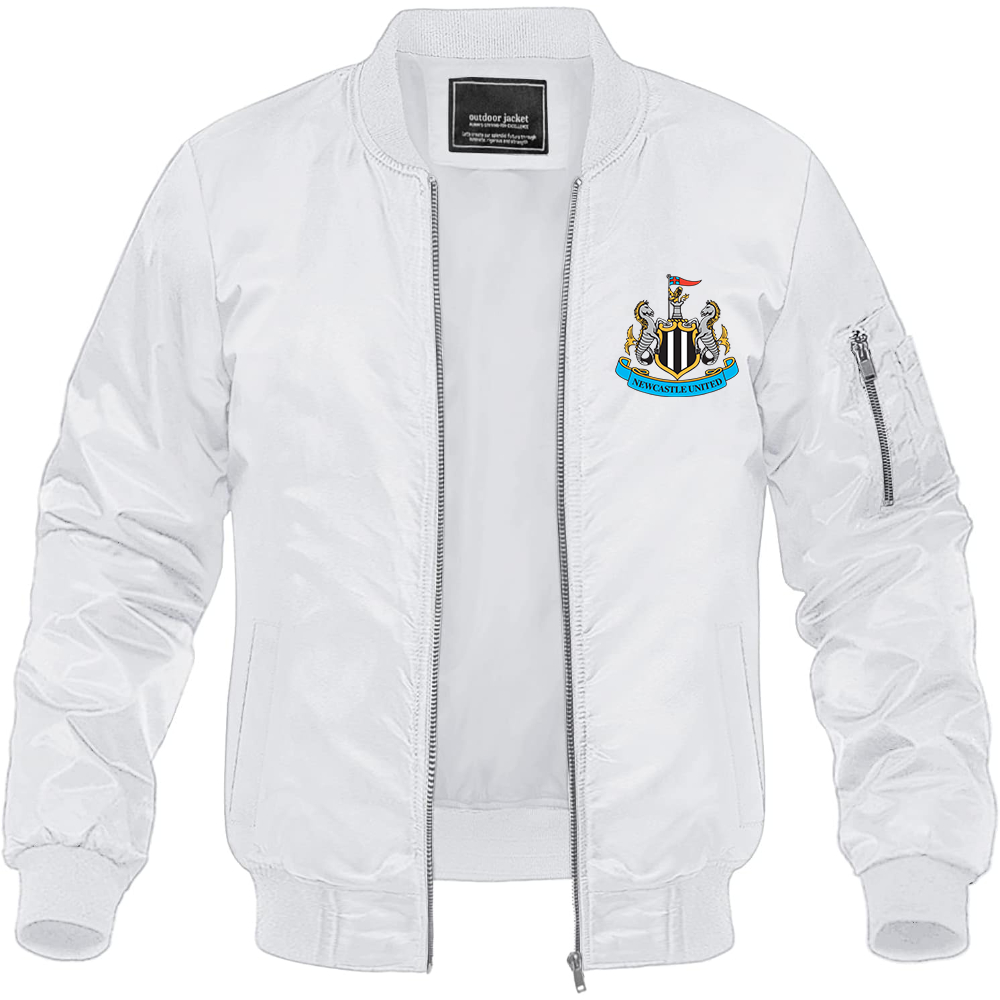 Men's Newcastle United FC Lightweight Bomber Jacket Windbreaker Softshell Varsity Jacket Coat