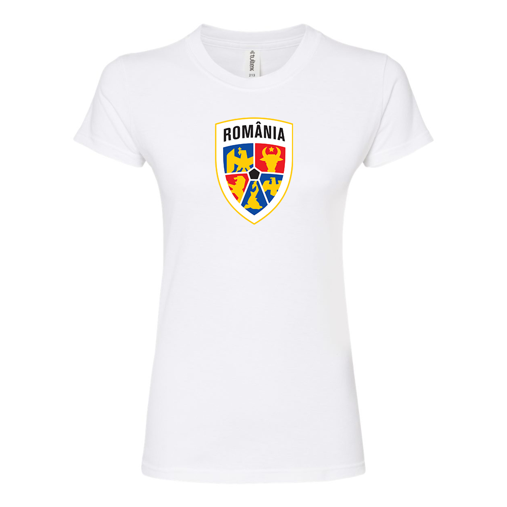 Women's Romania National Soccer Team Round Neck T-Shirt