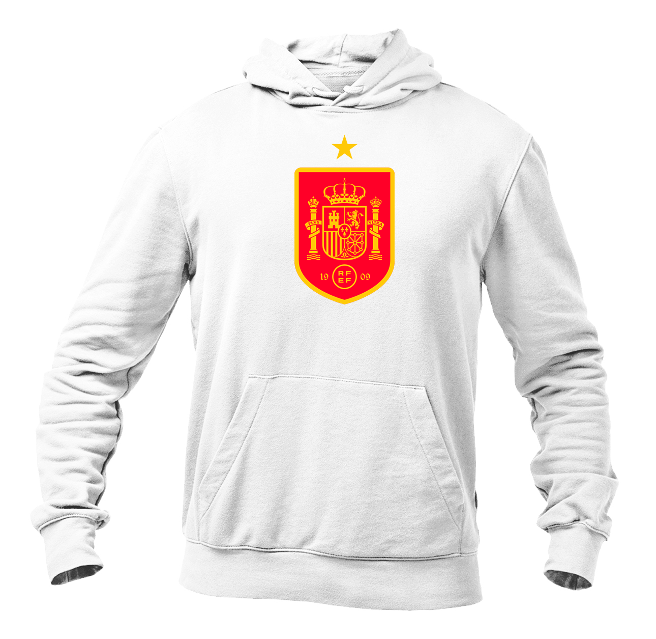 Men's Spain Red Logo National Soccer Team Pullover Hoodie