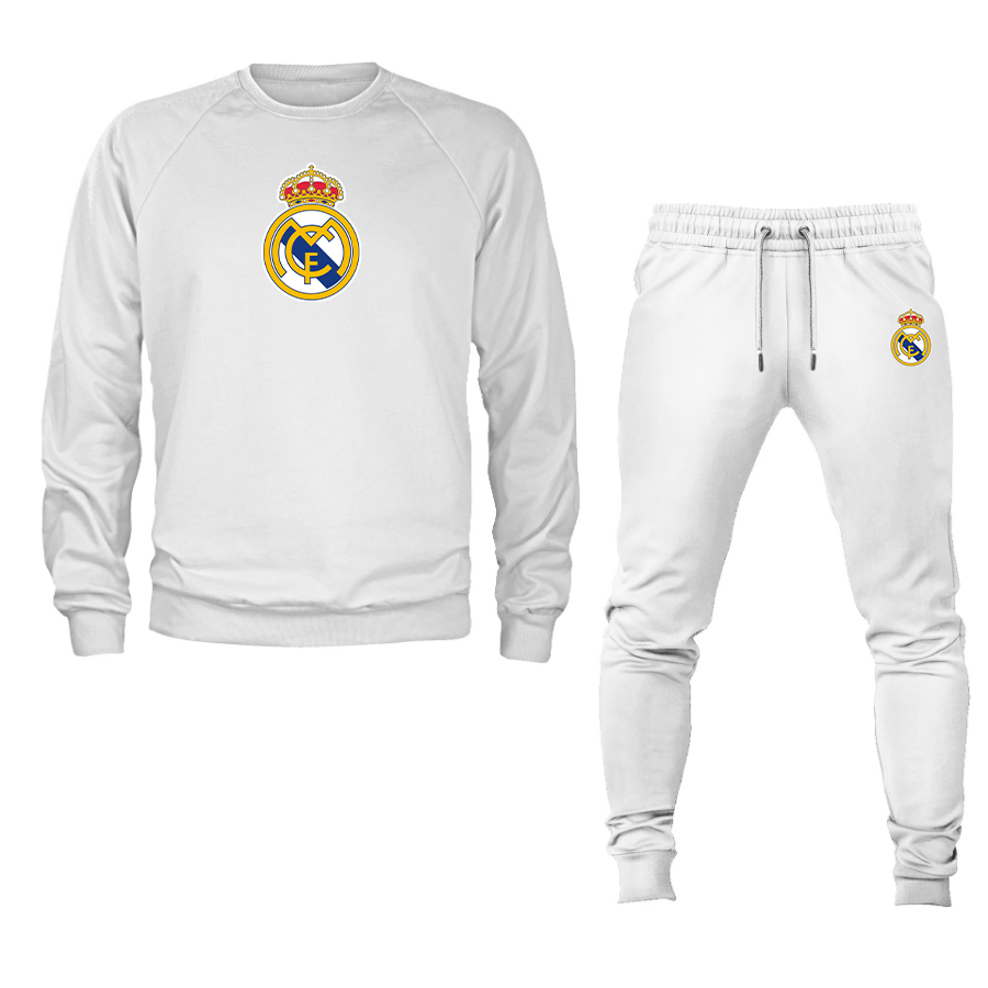 Men’s Real Madrid Soccer Logo Crewneck Sweatshirt Joggers Suit