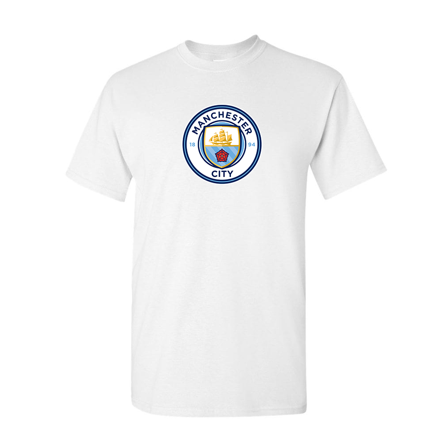 Youth Kids Manchester City Soccer Cotton T-Shirt