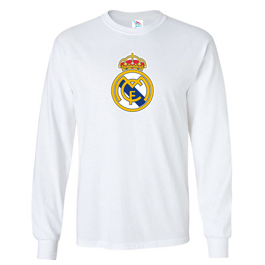 Men’s Real Madrid Soccer Cotton Long Sleeve T-Shirt