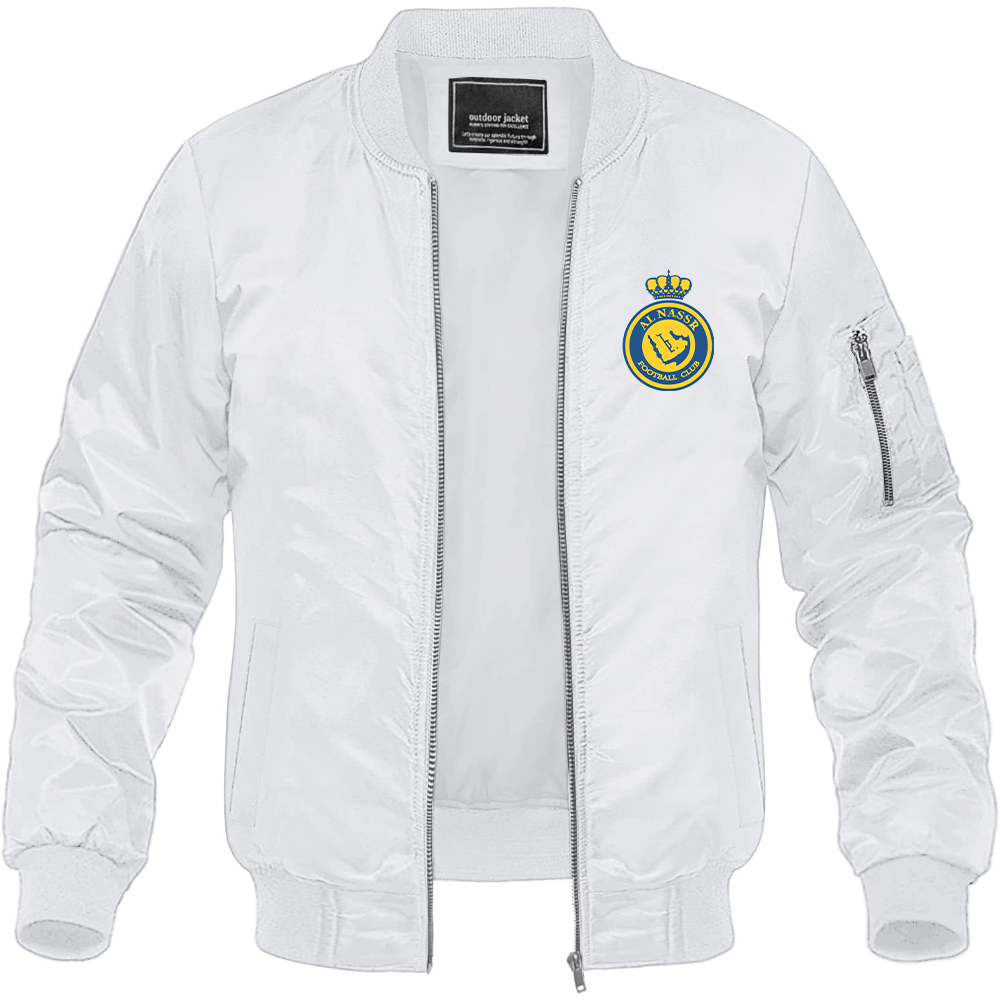 Men's Al Nassr FC Lightweight Bomber Jacket Windbreaker Softshell Varsity Jacket Coat