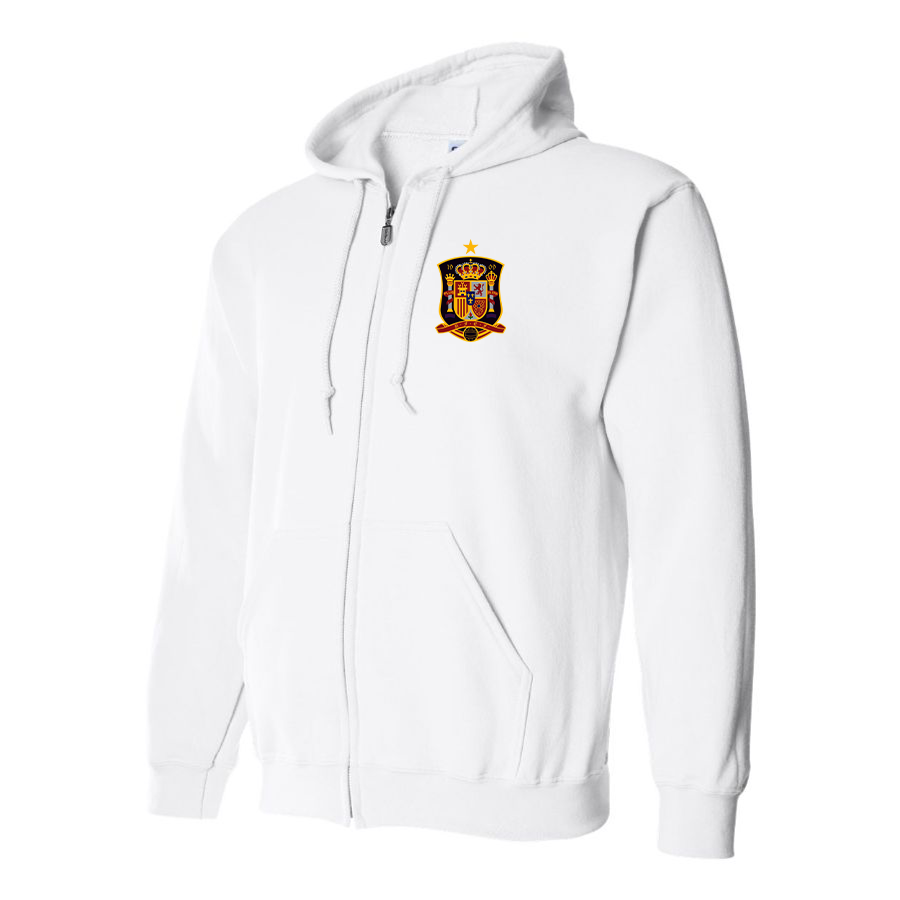 Men's Spain National Soccer Team Zipper Hoodie