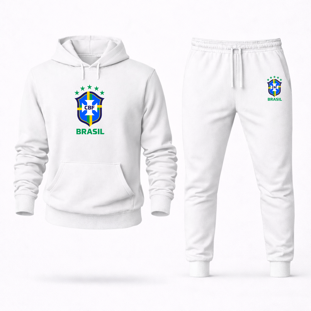 Men's Brasil National Soccer Team Hoodie Joggers Set