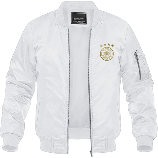 Men's Germany Soccer Lightweight Bomber Jacket Windbreaker Softshell Varsity Jacket Coat