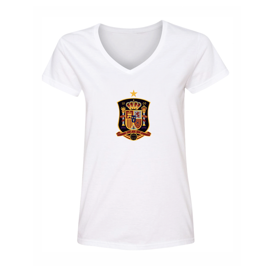 Women's Spain National Soccer Team V-Neck T-Shirt