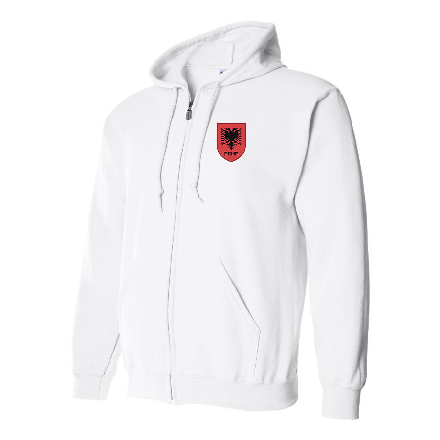 Men's Albania National Soccer Team Zipper Hoodie