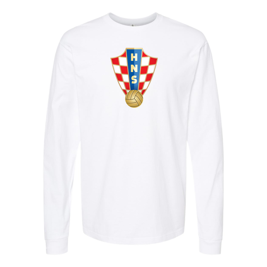 Men's Croatia National Soccer Team Long Sleeve T-Shirt