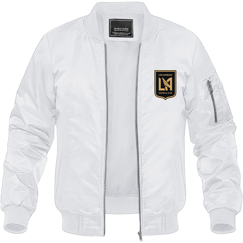 Men's LAFC Los Angeles Football Club Lightweight Bomber Jacket Windbreaker Softshell Varsity Jacket Coat