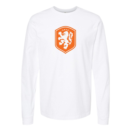 Men's Netherlands National Soccer Team Cotton Long Sleeve T-Shirt