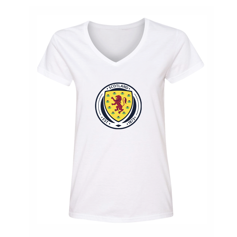 Women's Scotland National Soccer Team V-Neck T-Shirt