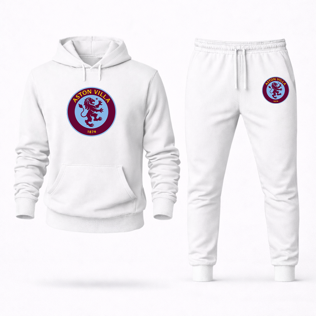 Men's Aston Villa FC Logo Hoodie Joggers Set