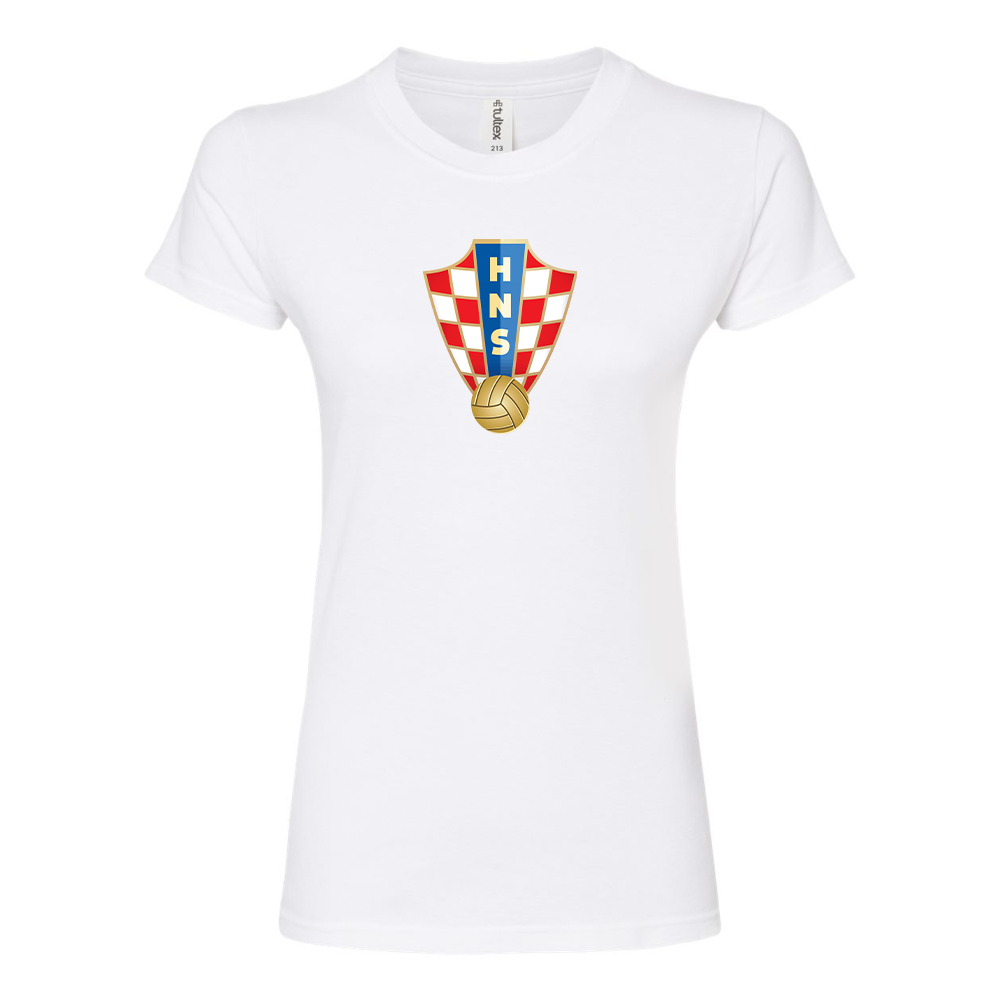 Women's Croatia National Soccer Team Round Neck T-Shirt