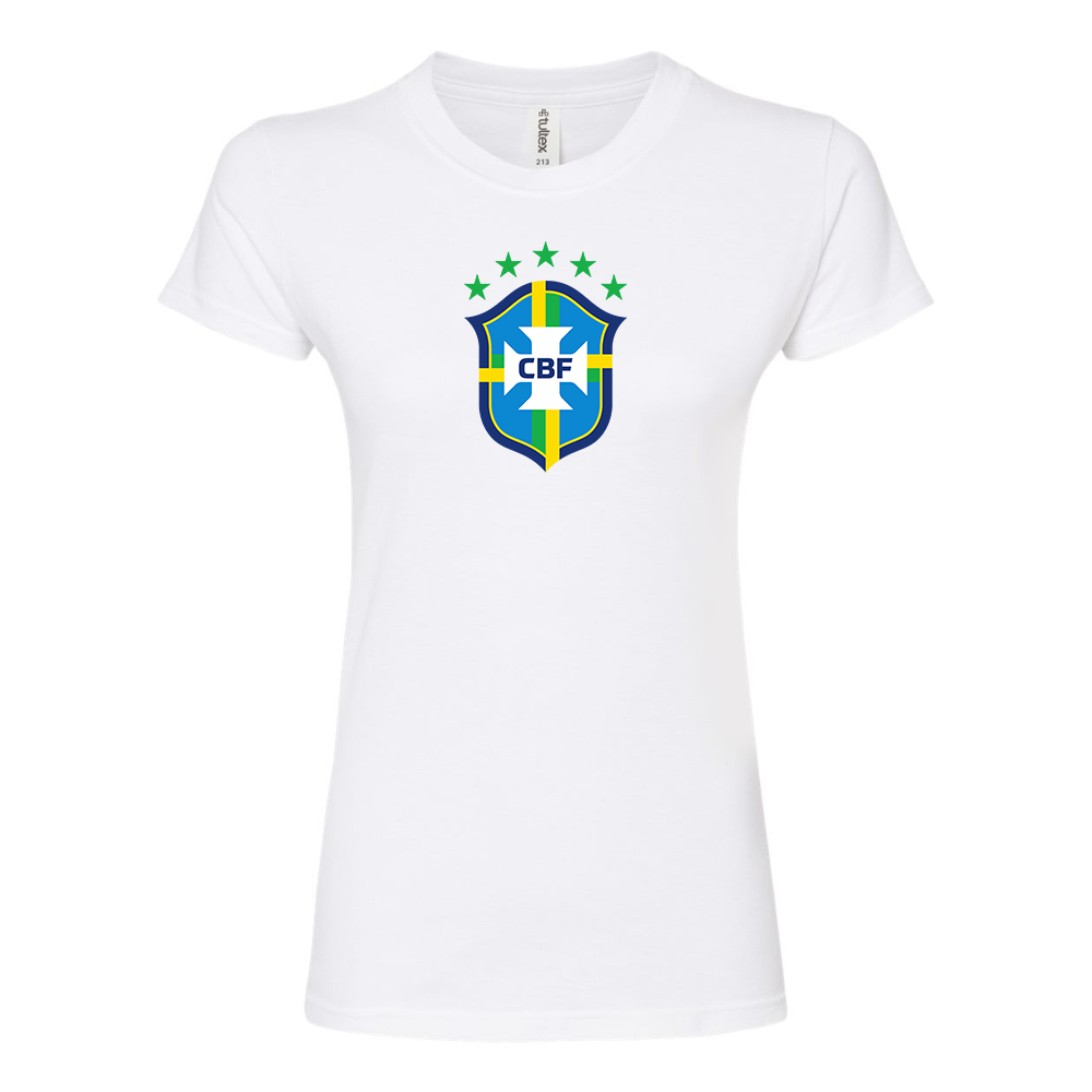 Women's Brazil National Soccer Team Round Neck T-Shirt