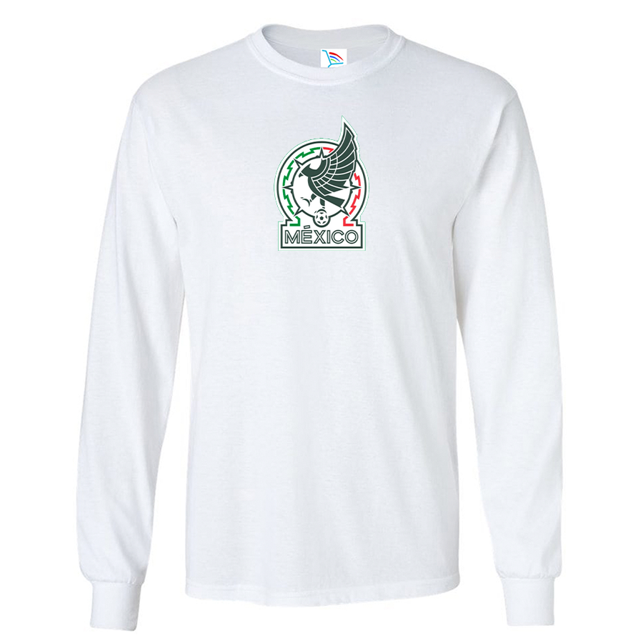 Youth Kids Mexico Soccer Long Sleeve T-Shirt