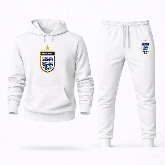 Men's England National Soccer Team Logo Hoodie Joggers Set