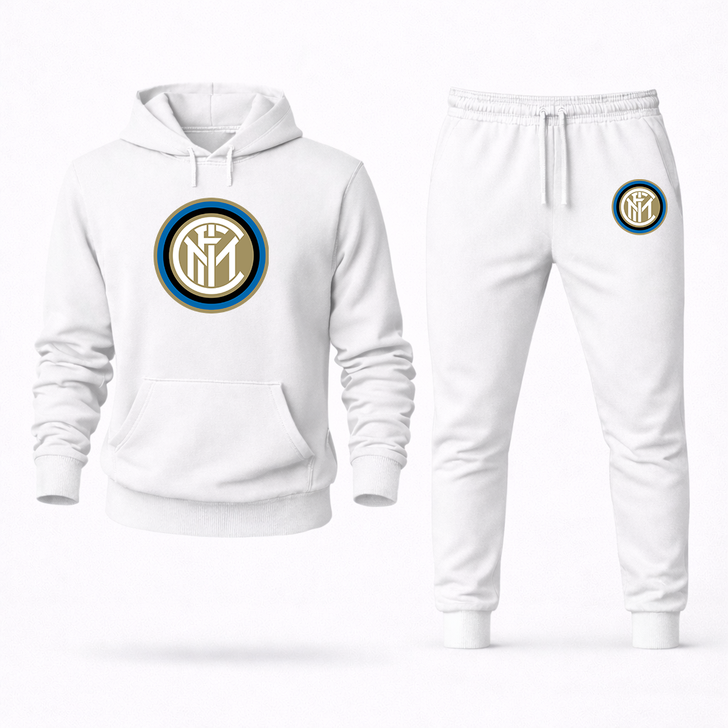 Men's Inter Milan Soccer Logo Hoodie Joggers Set