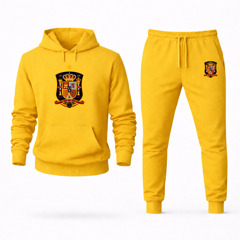 Men's Spain National Soccer Team Hoodie Joggers Set
