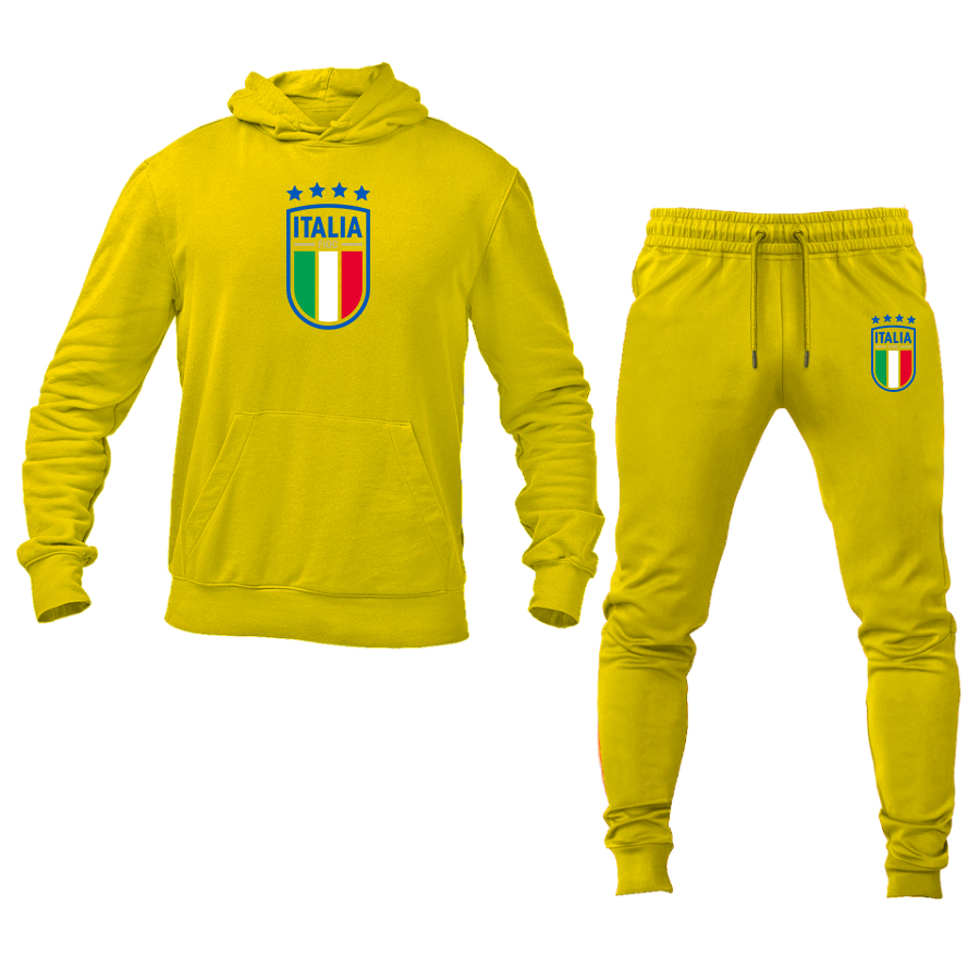 Men's Italy National Soccer Hoodie Joggers Set