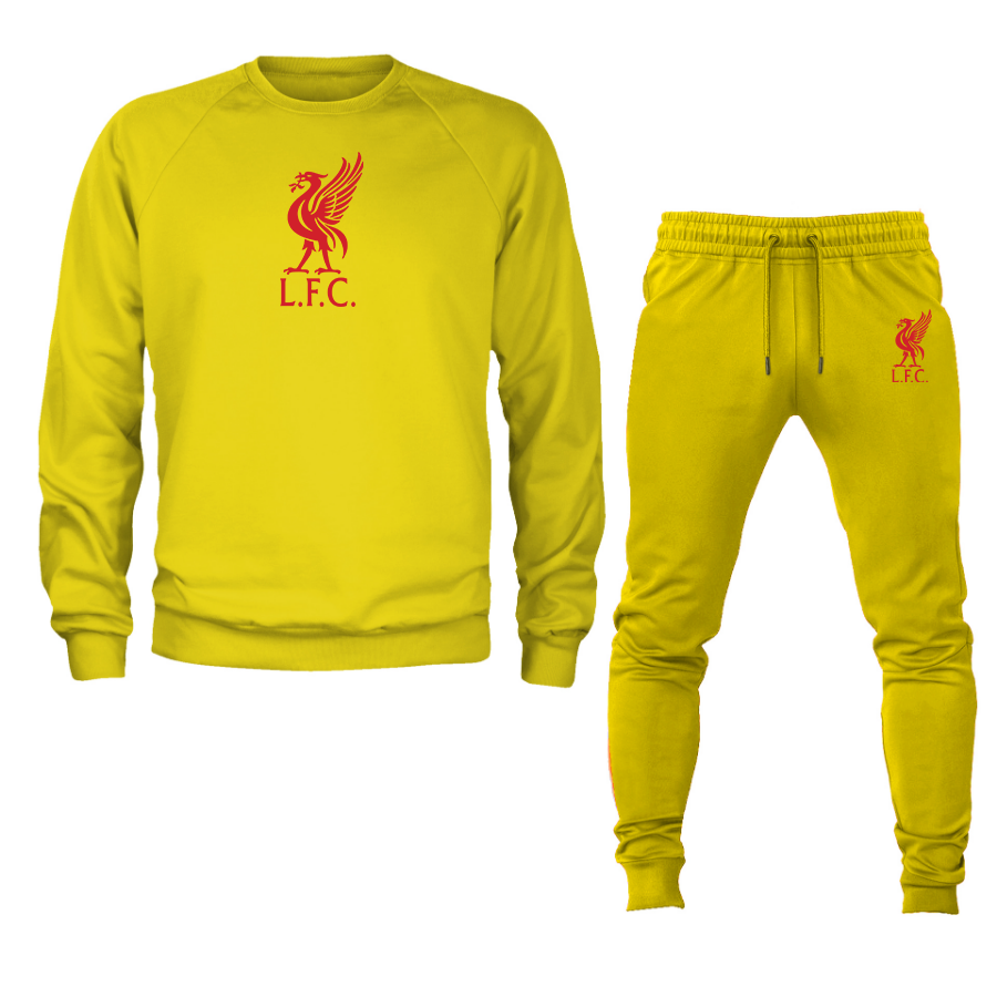 Men's Liverpool L.F.C. Soccer Logo Crewneck Sweatshirt Joggers Suit