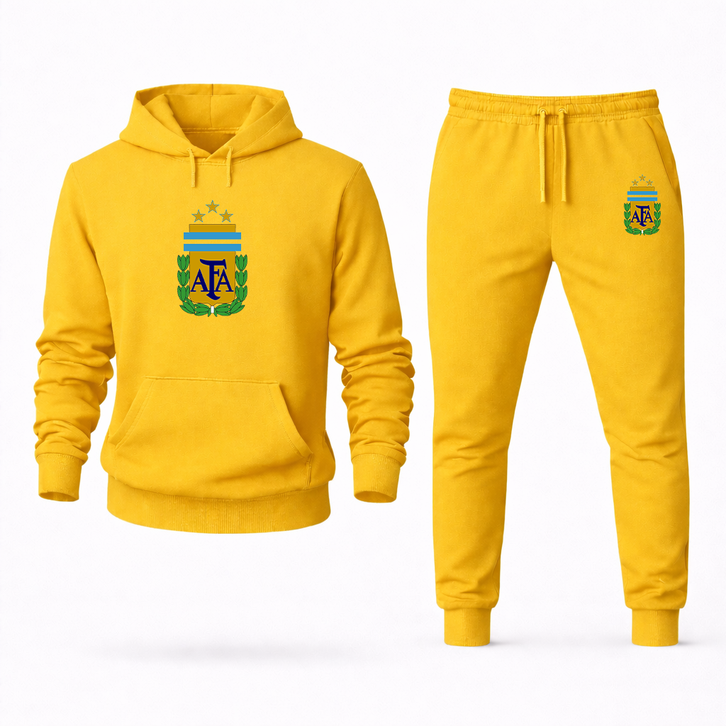 Men's Argentina National Soccer Team Logo Hoodie Joggers Set