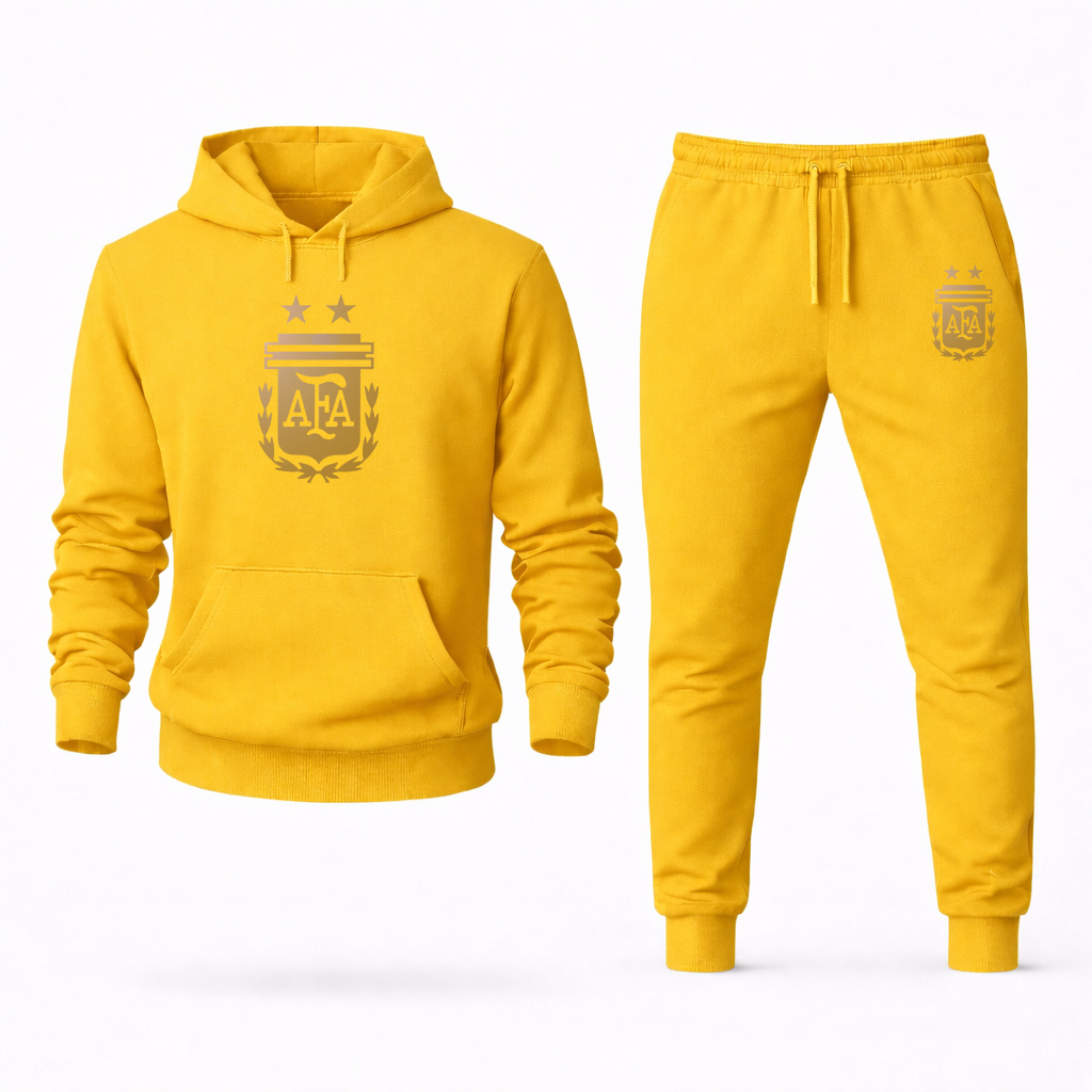 Men's Argentina Soccer Hoodie Joggers Set