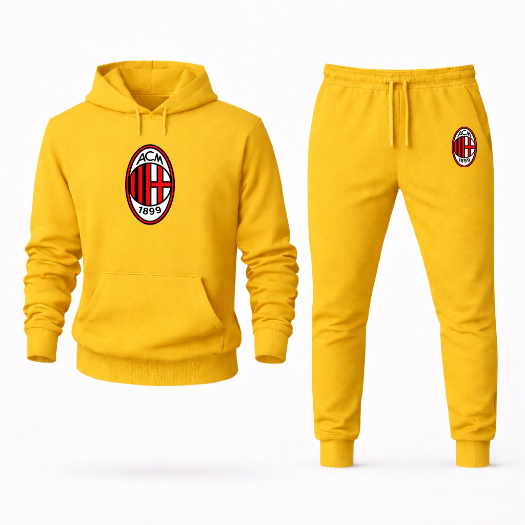 Men’s AC Milan Soccer Logo Hoodie Joggers Set