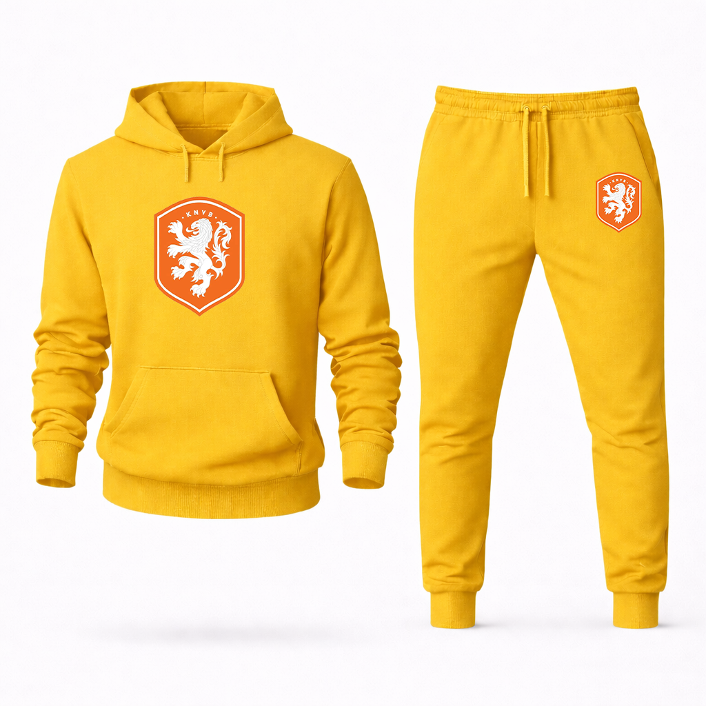 Men's Netherlands National Soccer Team Hoodie Joggers Set