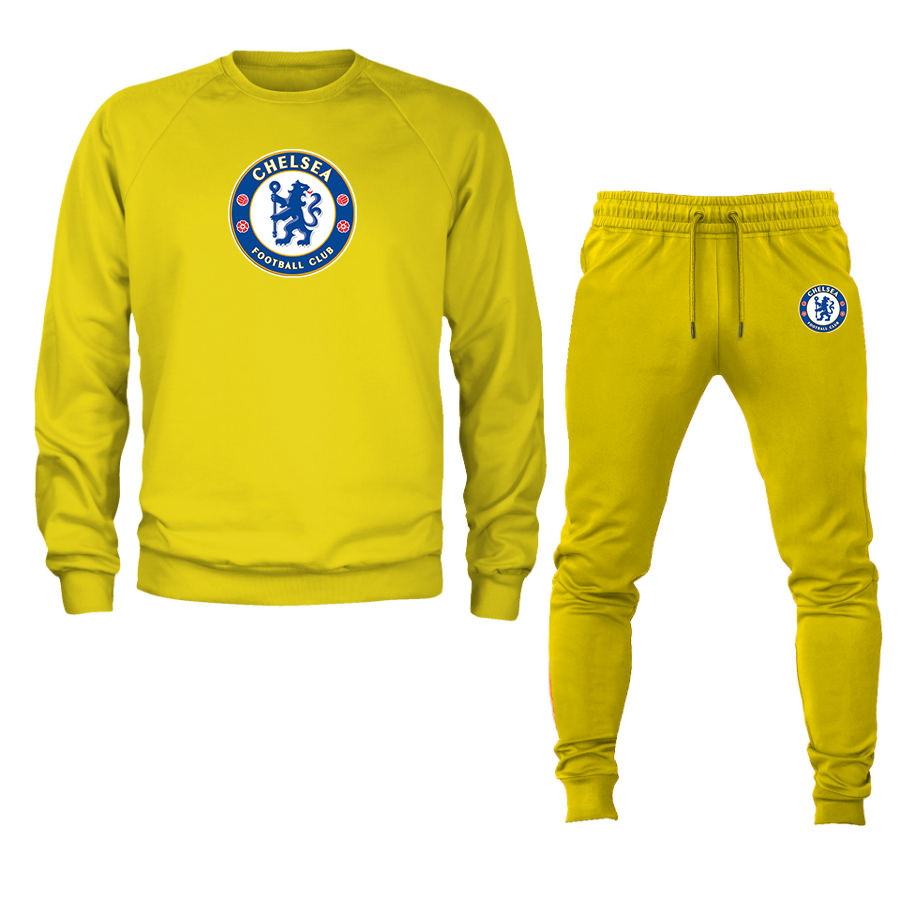 Men's Chelsea Soccer Soccer Logo Crewneck Sweatshirt Joggers Suit