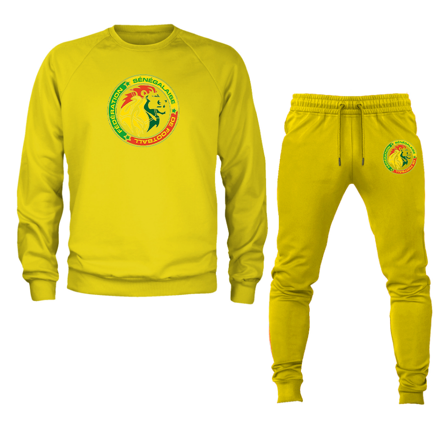 Men's Senegal National Soccer Team Crewneck Sweatshirt Joggers Suit