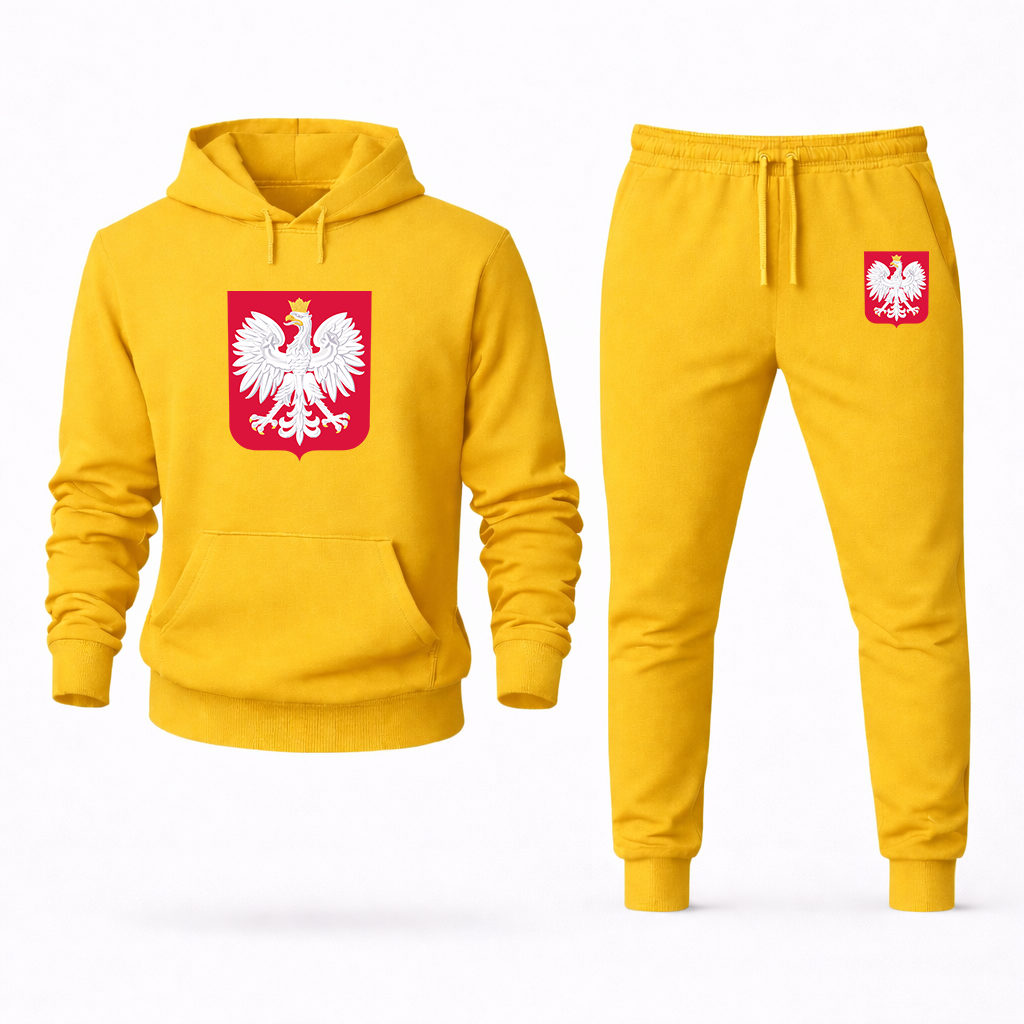 Men's Poland National Soccer Team Hoodie Joggers Set