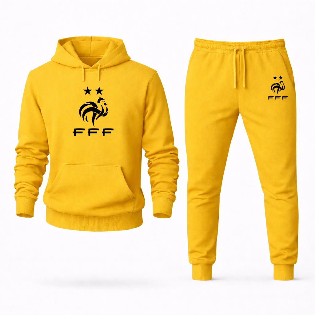 Men's France Soccer Logo Hoodie Joggers Set