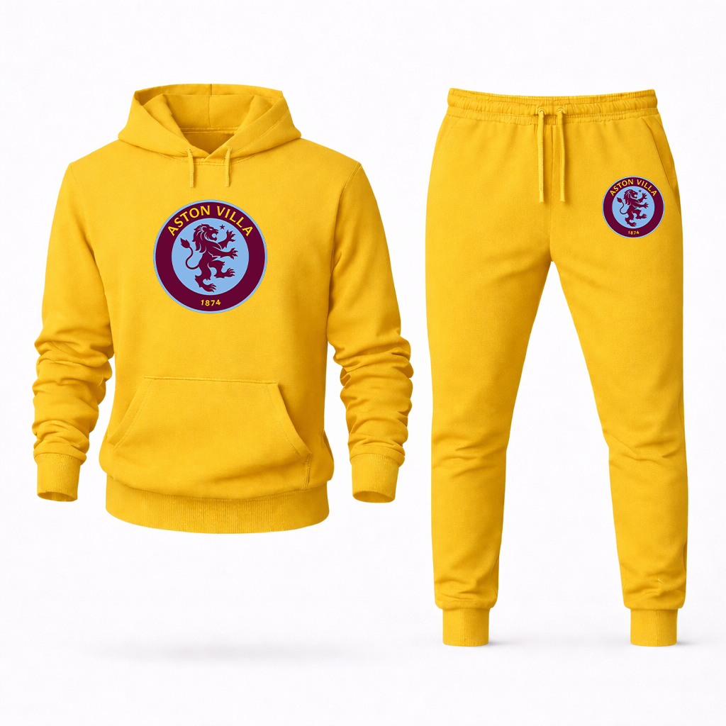 Men's Aston Villa FC Logo Hoodie Joggers Set