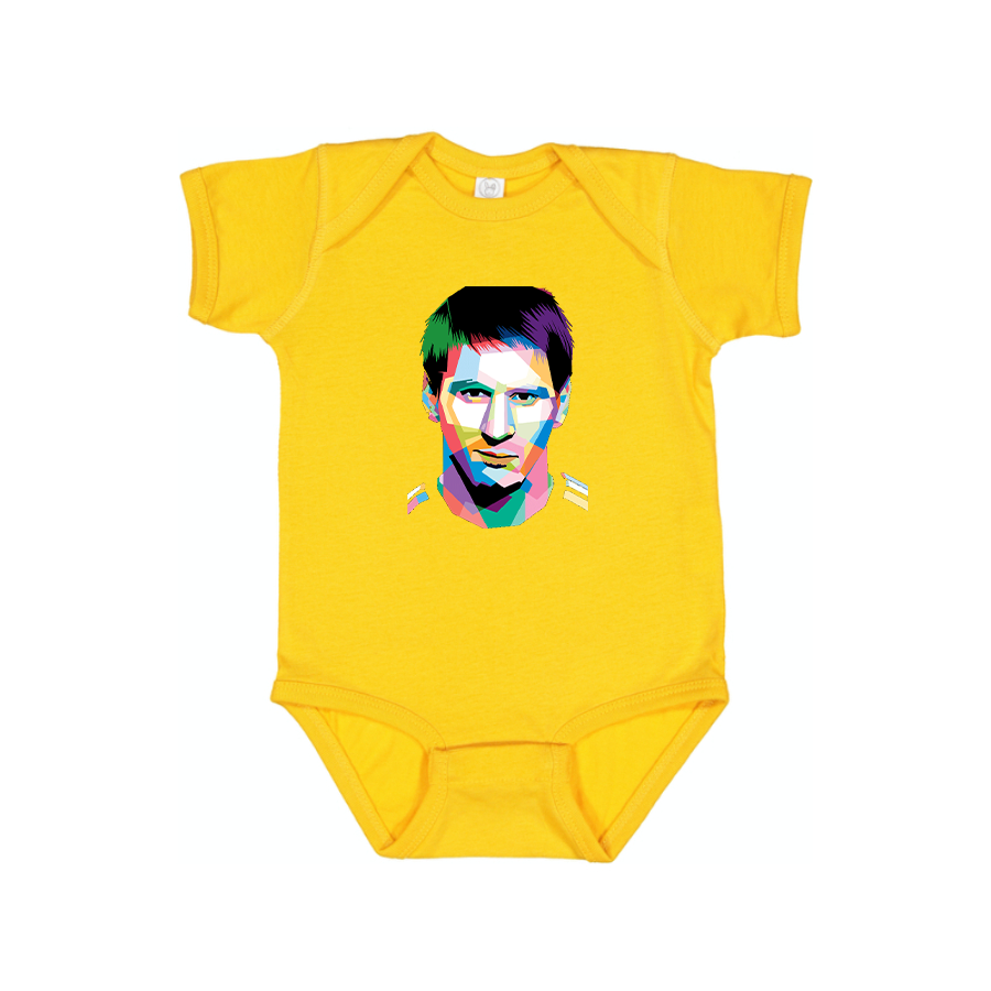 Lionel Messi Face Art Soccer Baby Romper Onesie