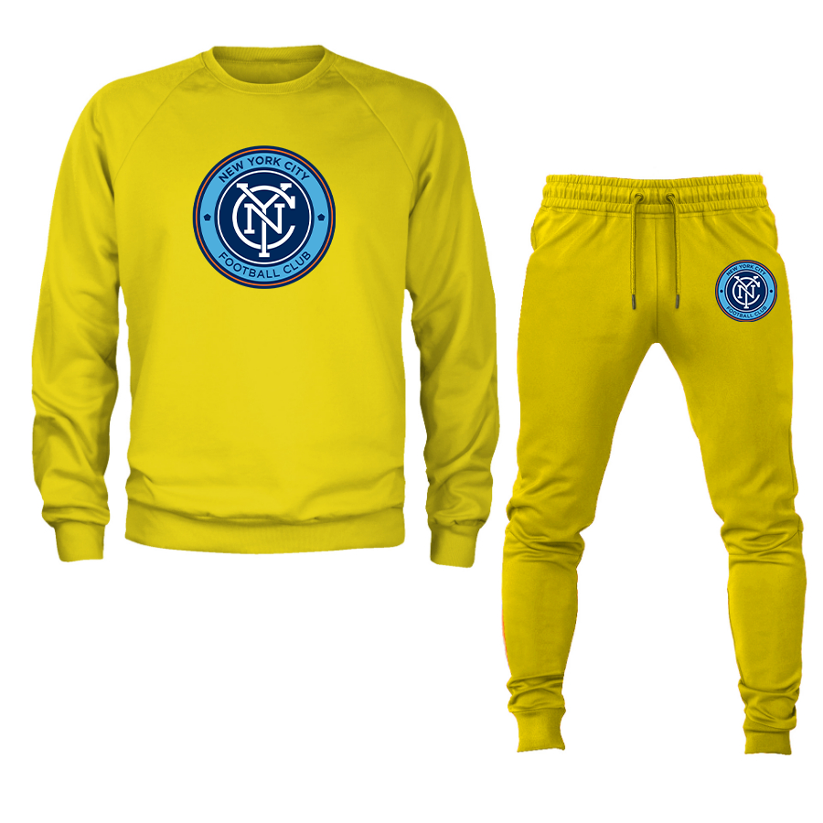 Men's New York City FC Crewneck Sweatshirt Joggers Suit